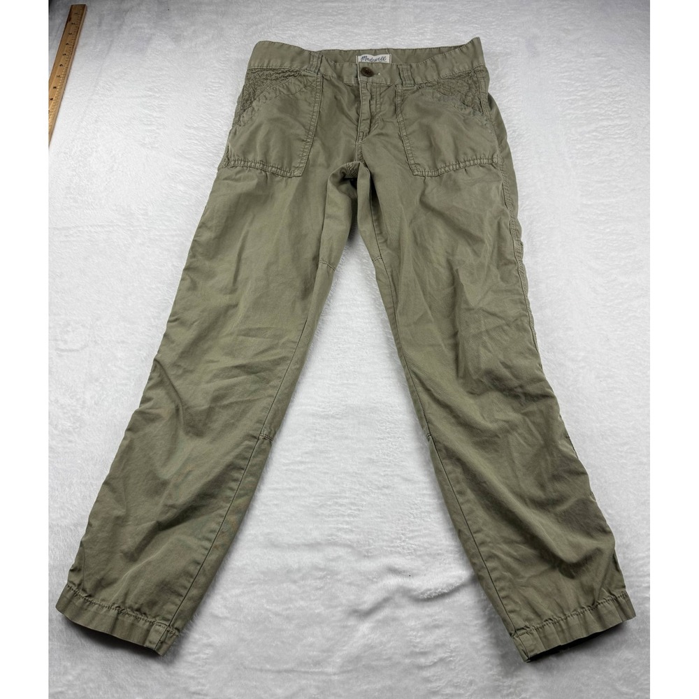 Madewell Chino Pants Women's‎ 25 Green Straight Leg Slash Pockets Casual Outdoor